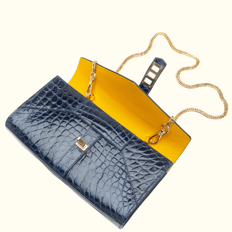 Gold / White Matte Alligator / Strap