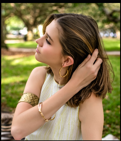 Sable Horn Hoop Earrings 9k Gold Plated