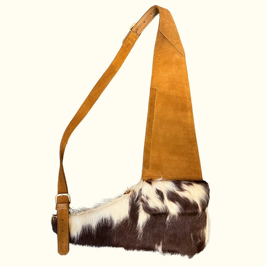 The "L" Travel Bag in Suede with Nguni