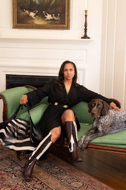 Custom Made Gladys Riding Boots in Zebra