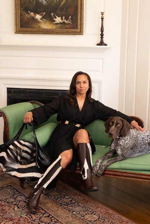 Custom Made Gladys Riding Boots in Zebra