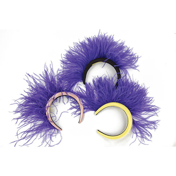 Roaring 20's Satin Headbands with Feather Trim - Norton and Hodges