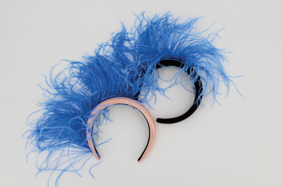 Roaring 20's Satin Headbands with Feather Trim